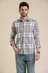 men-casual-shirts-gray-checkered-shirt