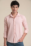Blush Pink Crinkle Textured Shirt – Soft & Stylish