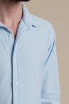 Sky Blue Textured Cotton Shirt – Cool Hue, Crisp Look