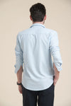 Sky Blue Textured Cotton Shirt – Cool Hue, Crisp Look
