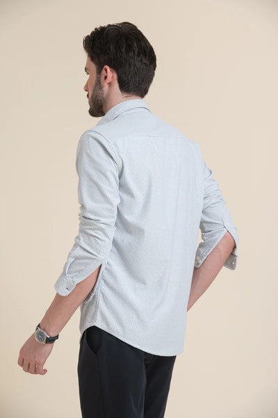 Grey Textured Cotton Shirt – Subtle Shade, Refined Style