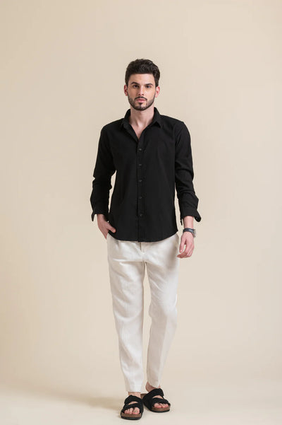 Black Casual Slim Fit Shirt