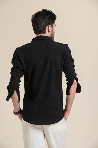 Black Casual Slim Fit Shirt