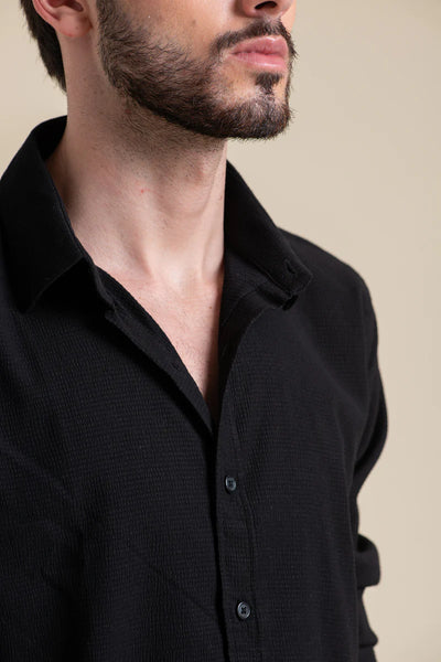 Black Casual Slim Fit Shirt