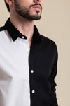 mens-wear-contrast-panel-black-white-asymmetrical-shirt