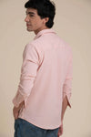 Blush Pink Crinkle Textured Shirt – Soft & Stylish