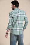 men-casual-shirts-green-checkered-shirt