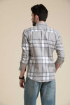 men-casual-shirts-gray-checkered-shirt