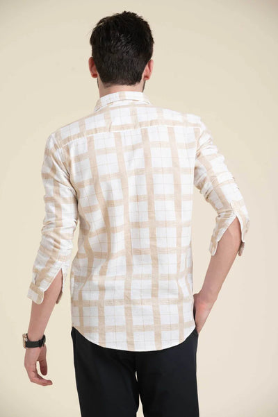 WHITE COSTA CHECK PRINT SHIRT