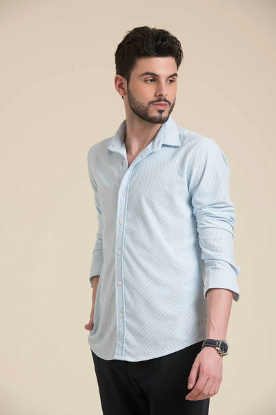 Grey Textured Cotton Shirt – Subtle Shade, Refined Style