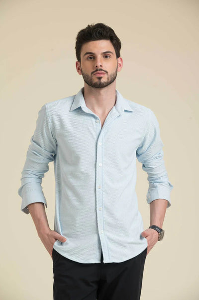 Grey Textured Cotton Shirt – Subtle Shade, Refined Style