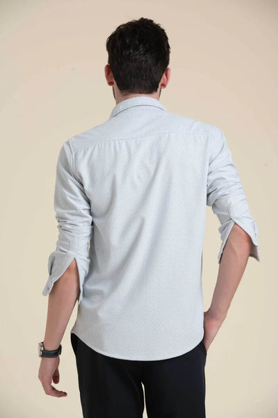Grey Textured Cotton Shirt – Subtle Shade, Refined Style