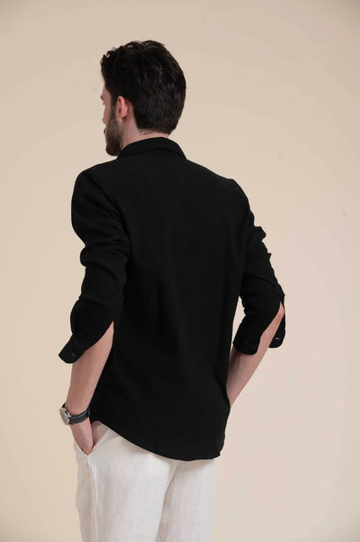 Black Casual Slim Fit Shirt