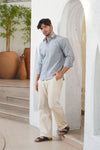 Beige Slim Fit Smart-Casual Trousers