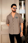 Olive Cuban Collar Shirt with D20 Embroidered Patch