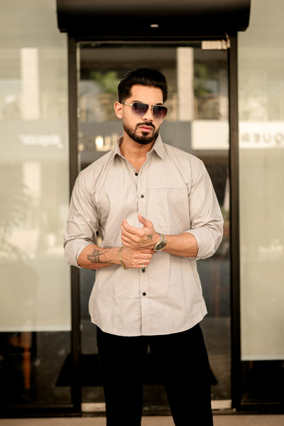 Classic Grey Slim Fit Formal Shirt – Elegance Meets Professionalism