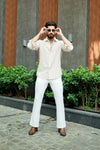 Beige Striped Cotton Linen Shirt – Effortless Coastal Charm
