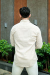 Beige Striped Cotton Linen Shirt – Effortless Coastal Charm